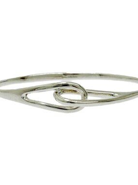 Tiffany & Co Silver Double Loop Bangle 925 Engraved Bracelet